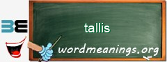 WordMeaning blackboard for tallis